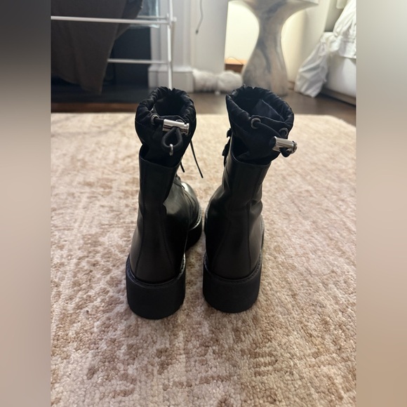 Prada Leather and Nylon Combat Boots - Picture 2 of 6